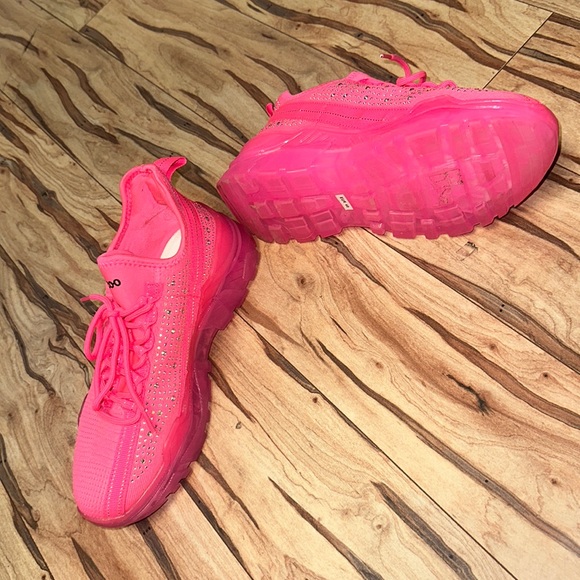 NWOT Pink Rhinestone Running Sneakers - Picture 9 of 9